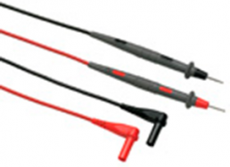 Measuring lead with (test probe, straight) to (4 mm plug, angled), black/red, CAT III
