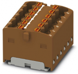 Distribution block, push-in connection, 0.14-2.5 mm², 12 pole, 17.5 A, 6 kV, brown, 3002776