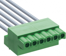 Socket header, 3 pole, pitch 5.08 mm, straight, green, MC 310-50803