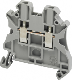 Terminal block, 2 pole, 0.2-2.5 mm², clamping points: 2, gray, screw connection, 24 A