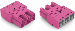 Plug, 3 pole, spring-clamp connection, 0.5-4.0 mm², pink, 770-293/082-000