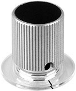 Rotary knob, 6 mm, aluminum, black/silver, Ø 18 mm, H 20 mm, 538.621