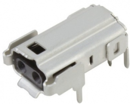 Socket, 2 pole, 2P2C, solder connection, PCB mounting, 09452812810