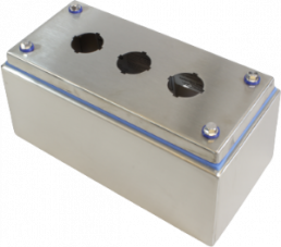 Stainless steel push button enclosure, (L x W x H) 126.49 x 115.06 x 252.47 mm, metal, IP69/IP69K, HYPB3SS