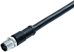 Sensor actuator cable, M12-cable plug, straight to open end, 4 pole, 2 m, PUR, black, 12 A, 77 0629 0000 50704-0200