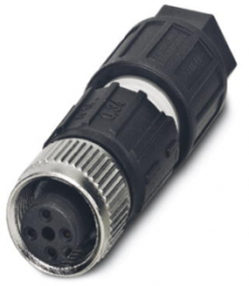 Socket, M12, 4 pole, IDC connection, screw locking, straight, 1641688