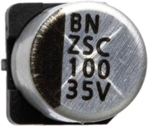 Electrolytic capacitor, 100 µF, 25 V (DC), ±20 %, SMD, Ø 6.3 mm