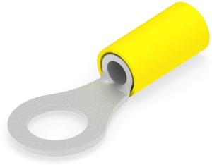 Insulated ring cable lug, 2.62-6.64 mm², AWG 12 to 10, 8.33 mm, M8, yellow