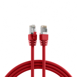 Patch cable, RJ45 plug, straight to RJ45 plug, straight, Cat 8.1, S/FTP, LSZH, 1 m, red