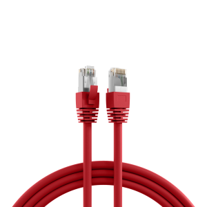 Patch cable, RJ45 plug, straight to RJ45 plug, straight, Cat 8.1, S/FTP, LSZH, 5 m, red