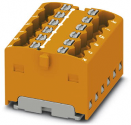 Distribution block, push-in connection, 0.14-2.5 mm², 12 pole, 17.5 A, 6 kV, orange, 3002793