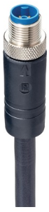Sensor actuator cable, M12-cable plug, straight to open end, 5 pole, 15 m, PVC, black, 16 A, 934851362