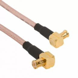 Coaxial Cable, MCX plug (angled) to MCX plug (angled), 50 Ω, RG-316, grommet black, 1.219 m, 255104-01-48.00