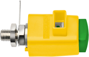 Quick pressure clamp, yellow/green, 300 V, 16 A, thread, nickel-plated, SDK 801 / GNGE
