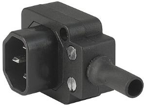 Device connection plug E, 3 pole, cable assembly, screw connection, 1.0 mm², black, 4300.0401