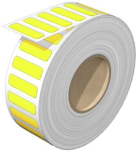 Polyester Device marker, (L x W) 27 x 8 mm, yellow, Roll with 100 pcs