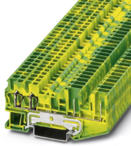 Protective conductor terminal, spring-cage/plug-in connection, 0.08-4.0 mm², 4 pole, 6 kV, yellow/green, 3040041