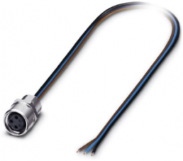 Sensor actuator cable, M8-flange socket, straight to open end, 3 pole, 1 m, 4 A, 1541733