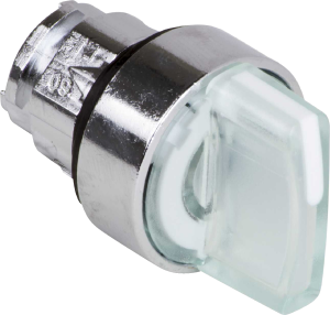 Selector switch, groping, waistband round, white, front ring silver, 3 x 45°, mounting Ø 22 mm, ZB4BK1713