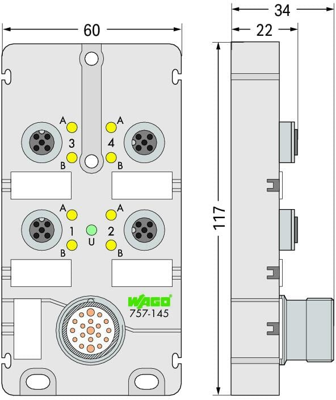 757-145 WAGO Sensor-Actuator Distribution Boxes Image 2