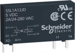Solid state relay, 3-12 VDC, momentary switching, 24-280 VAC, 2 A, PCB mounting, SSL1A12JDR