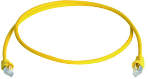 Patch cable, RJ45 plug, straight to RJ45 plug, straight, Cat 6A, S/FTP, PVC, 0.5 m, yellow
