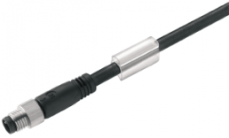 Sensor actuator cable, M8-cable plug, straight to open end, 5 pole, 10 m, PUR, black, 3 A, 2455041000