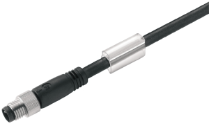 Sensor actuator cable, M8-cable plug, straight to open end, 5 pole, 3 m, PUR, black, 3 A, 2455040300
