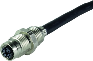 Sensor actuator cable, M12-cable socket, straight to open end, 8 pole, 0.3 m, LCP, black, 0.5 A, 21330700853003