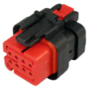 Socket, unequipped, 8 pole, straight, 2 rows, red, 776532-1