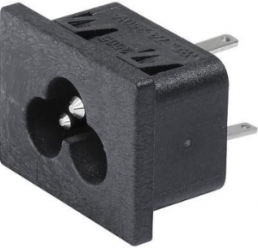 Plug C6, 3 pole, snap-in, solder connection, black, 6163.0015