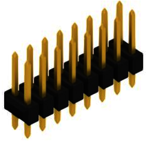 Pin header, 16 pole, pitch 2.54 mm, straight, black, 10055146