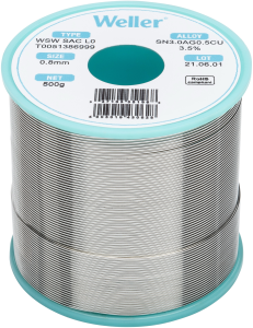Solder wire, lead-free, SAC (Sn3.0Ag0.5Cu3.5%), Ø 0.8 mm, 500 g