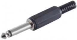 6.3 mm jack plug, 2 pole (mono), solder connection, plastic, BS50500
