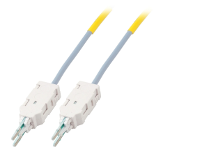 Connection cable, LSA plug, straight to LSA plug, straight, 2 m, gray