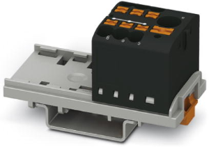 Distribution block, push-in connection, 0.14-4.0 mm², 7 pole, 24 A, 8 kV, black, 3273080