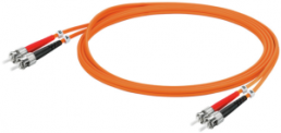 FO cable, ST to ST, 10 m, OM1, multimode 62.5 µm