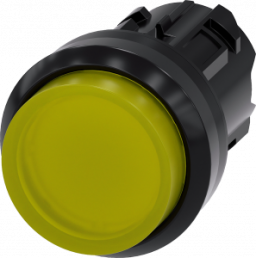 Pushbutton, illuminable, groping, waistband round, yellow, mounting Ø 22.3 mm, 3SU1001-0BB30-0AA0