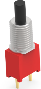 Pushbutton switch, 1 pole, black, unlit , 0.4 A/20 V, mounting Ø 6.35 mm, IP67, 2267076-1