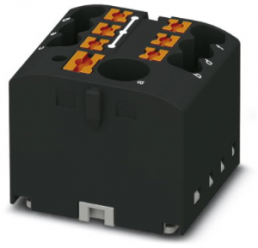 Distribution block, push-in connection, 0.14-4.0 mm², 7 pole, 24 A, 6 kV, black, 3273344