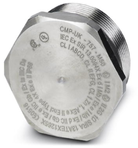 Locking screw, external hexagon, M50, Ø 60.5 mm, 24 mm, brass