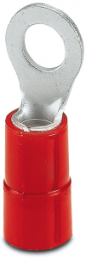 Insulated ring cable lug, 10 mm², AWG 8, 6.5 mm, M6, red