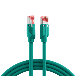 Patch cable, RJ45 plug, straight to RJ45 plug, straight, Cat 7, S/FTP, LSZH, 0.5 m, green