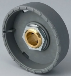 Rotary knob, 8 mm, PA 6, gray, Ø 41 mm, H 14 mm, B8141088