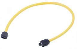 Patch cable, ix industrial type A plug, straight to ix industrial type A plug, straight, Cat 6A, S/FTP, PVC, 0.8 m, yellow