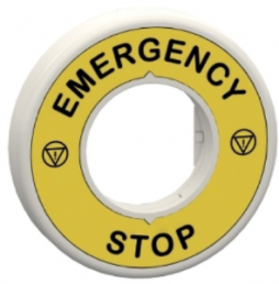 Label for emergency stop pushbutton, ZBY9W3B330