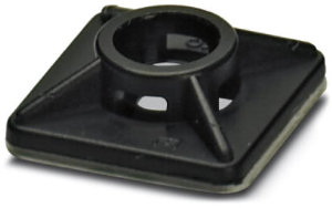 Mounting base, ABS, black, self-adhesive, (L x W x H) 19 x 19 x 5 mm