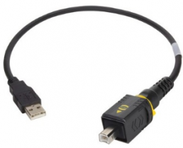 USB 2.0 connecting cable, PushPull (V4) type B to USB plug type A, 0.5 m, black