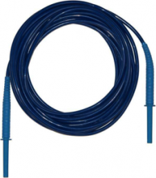 Measuring lead with (4 mm plug, straight) to (4 mm plug, straight), 10 m, blue, CAT IV