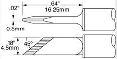 Soldering tip, Blade shape, (W) 4.5 mm, 357 °C, SSC-661A